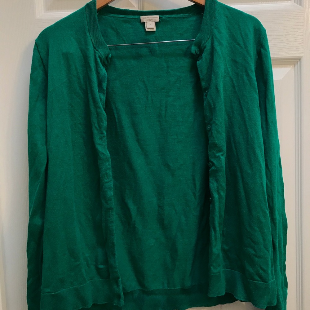 J. Crew Green Cardigan